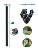 Black 6 ft Adjustable Angle Fence Post for Composite and Aluminum Fence Post