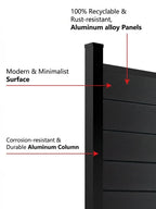 Powder-Coated Black Aluminum Fence Panel – Contemporary Outdoor Fencing