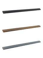 Three top lattice privacy composite fence replacement boards in black, brown and gray finishes