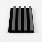 Black timber WPC fluted 3D wall panel cross section with hollow core design