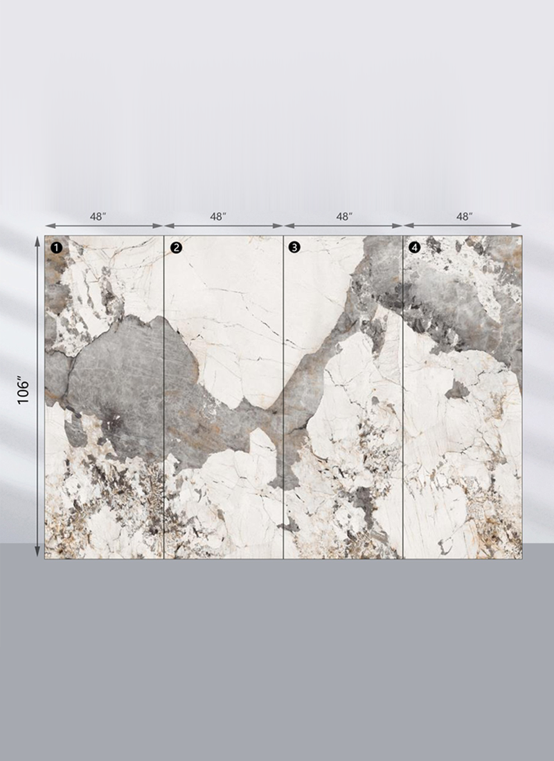 Pandora Granite Wood Veneer Wall Panels | 108" x 48" Infinity Design | Waterproof & Bendable Design Secondary image