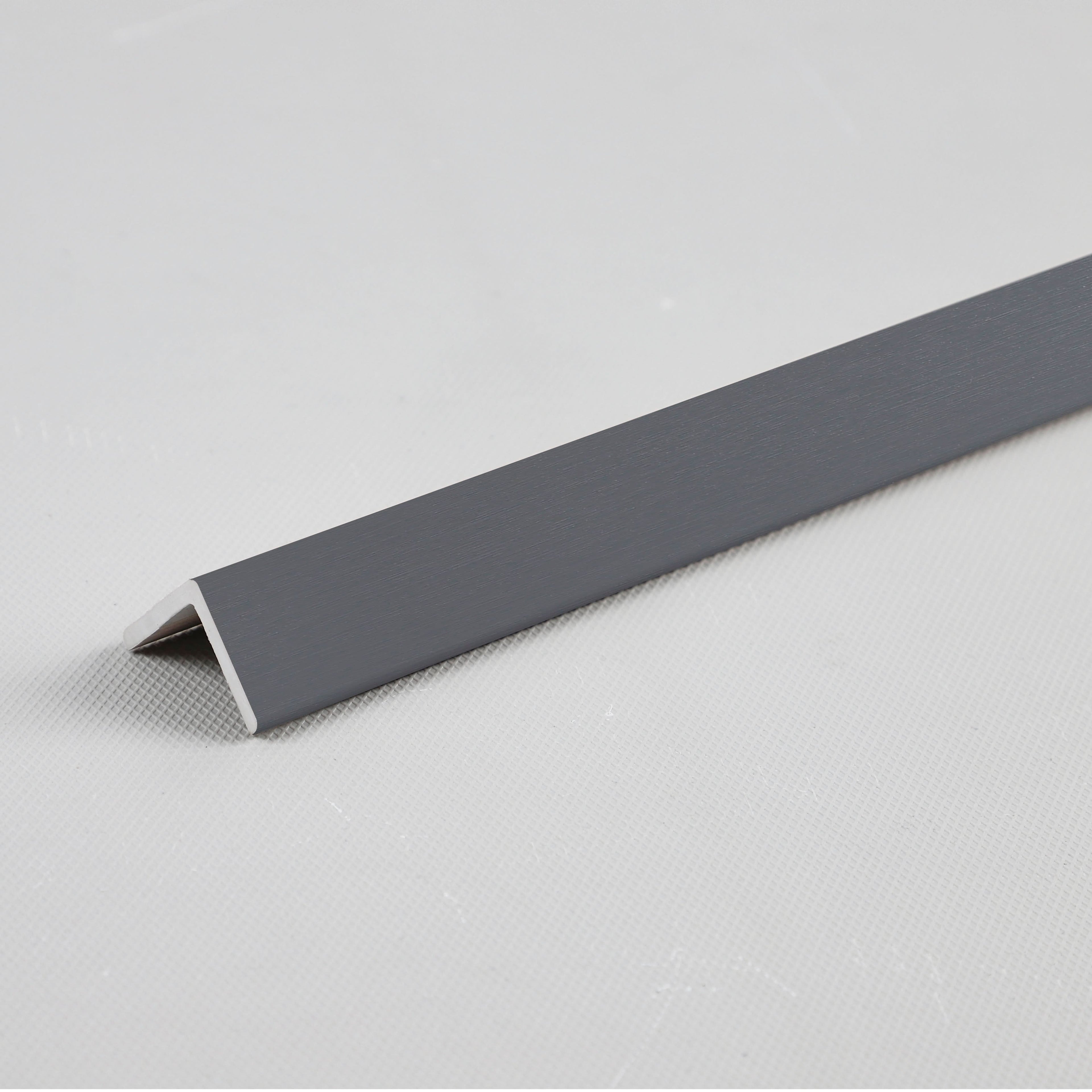 Silver Gray Metallic WPC fluted wall panel corner trim