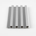 Gray WPC fluted wall panel with hollow core design for modern interior wall cladding