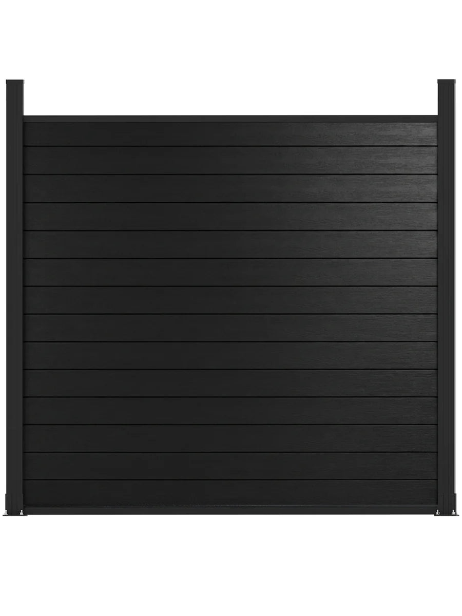 Black Aluminum Privacy Fence Panel 72" x 72" – Heavy Duty Modern Metal Fence Main image