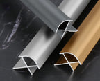 Aluminum wall panel outside corner trims in silver, gray, and gold finishes