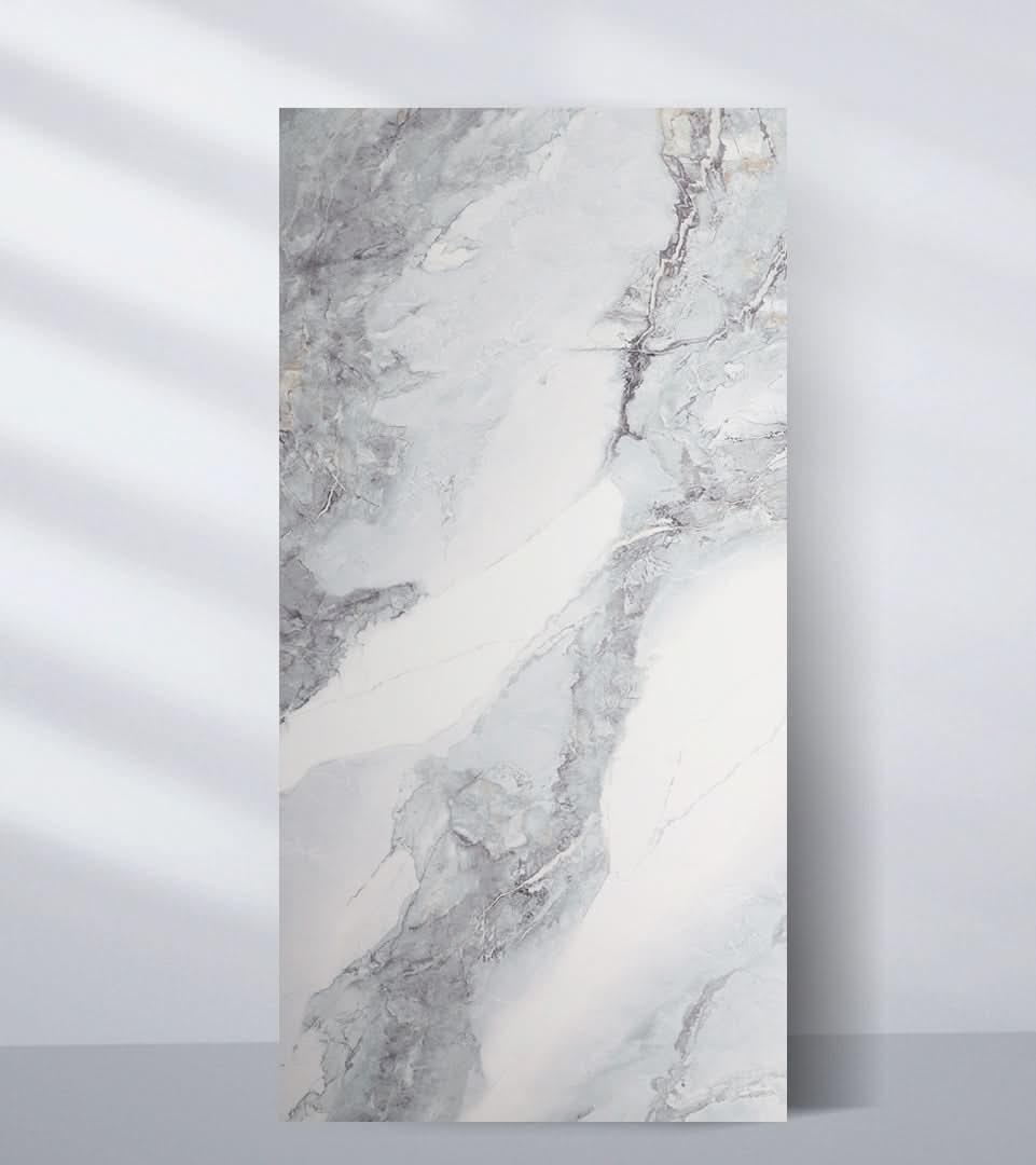 Light grey marble veneer wall panel with soft natural veining