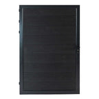 Black composite single fence gate with aluminum frame and horizontal panels