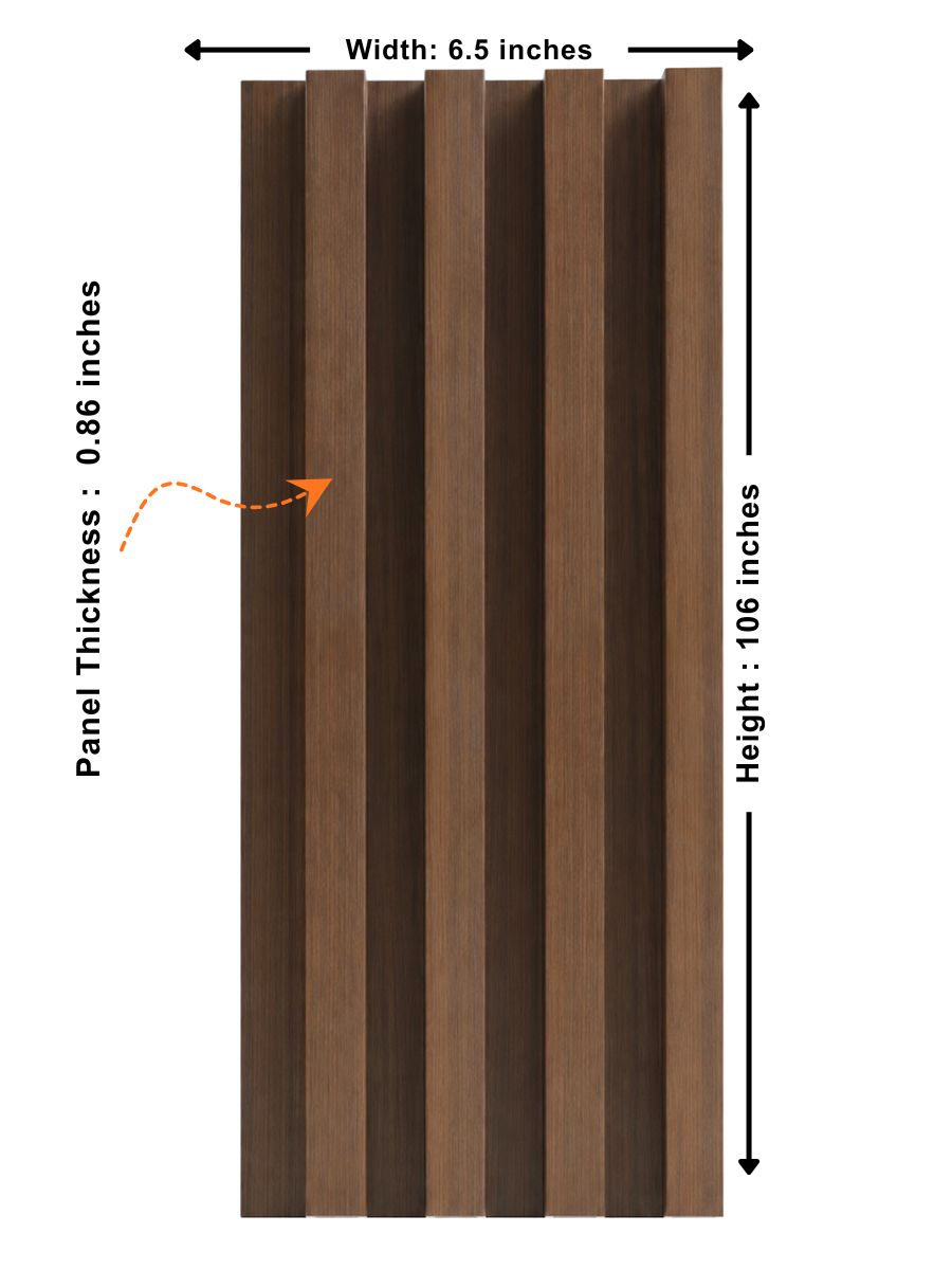 Walnut WPC Fluted 3D Wall Panels |  48 sq. ft./Box Secondary image