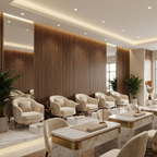 Wenge Acoustic Slat Wall Panels Installed in Luxury Commercial Interior Space