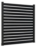 Powder-coated black aluminum semi privacy fencing system