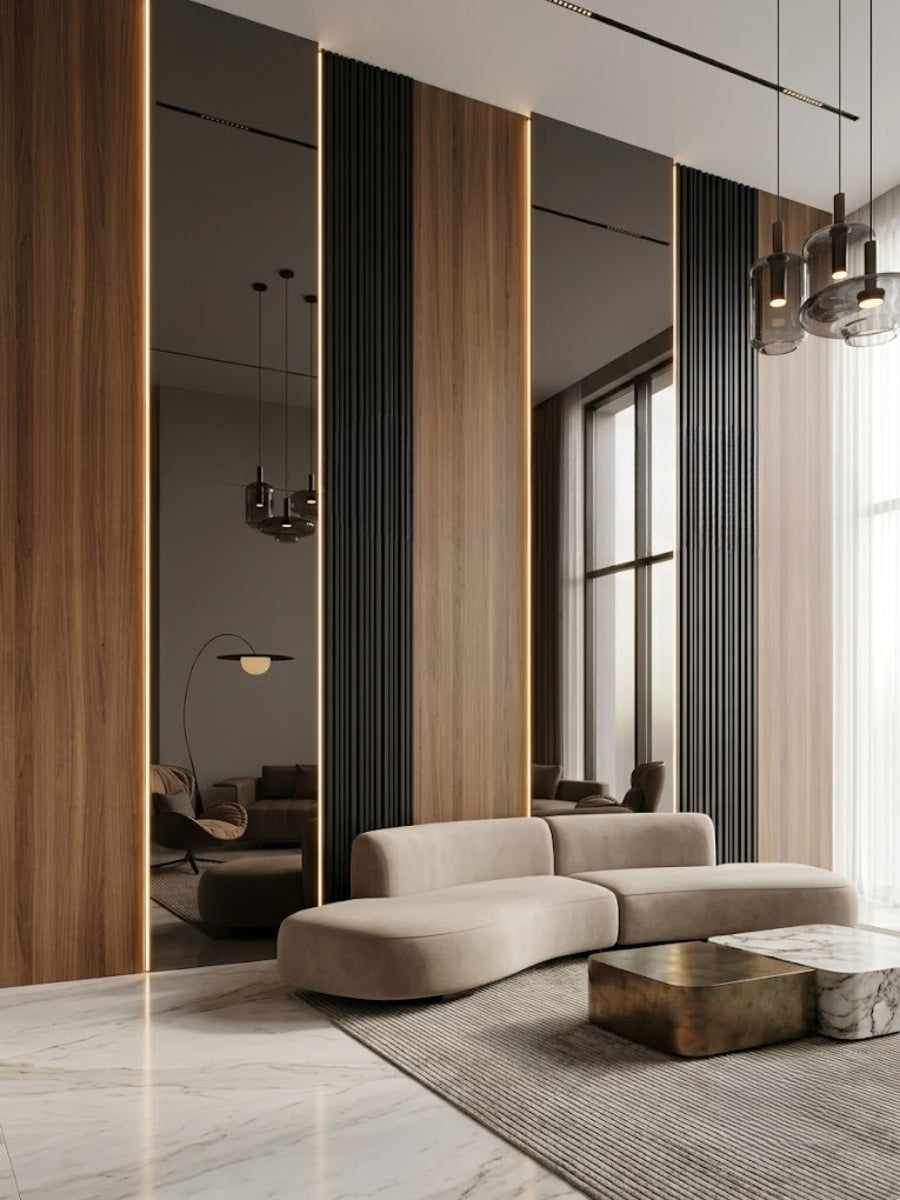 Black Mirror Wood Veneer Panel – 9x4 ft, 8 mm, Fireproof, Waterproof & Scratch-Resistant Secondary image