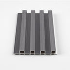 Oak Gray WPC fluted 3D wall panel with wood grain finish