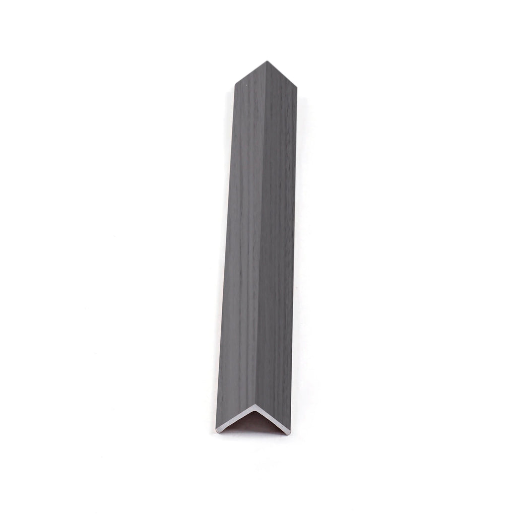 Oak Gray WPC fluted wall panel corner trim