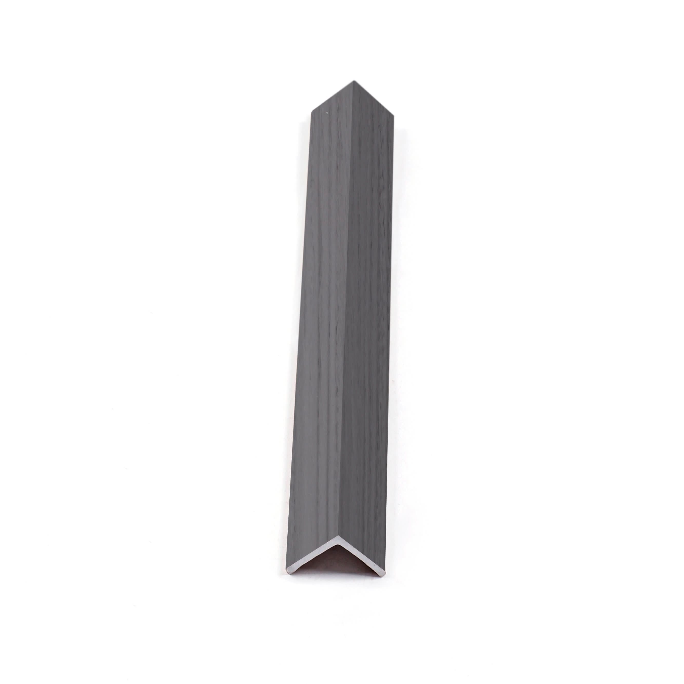 Oak Gray WPC fluted wall panel corner trim