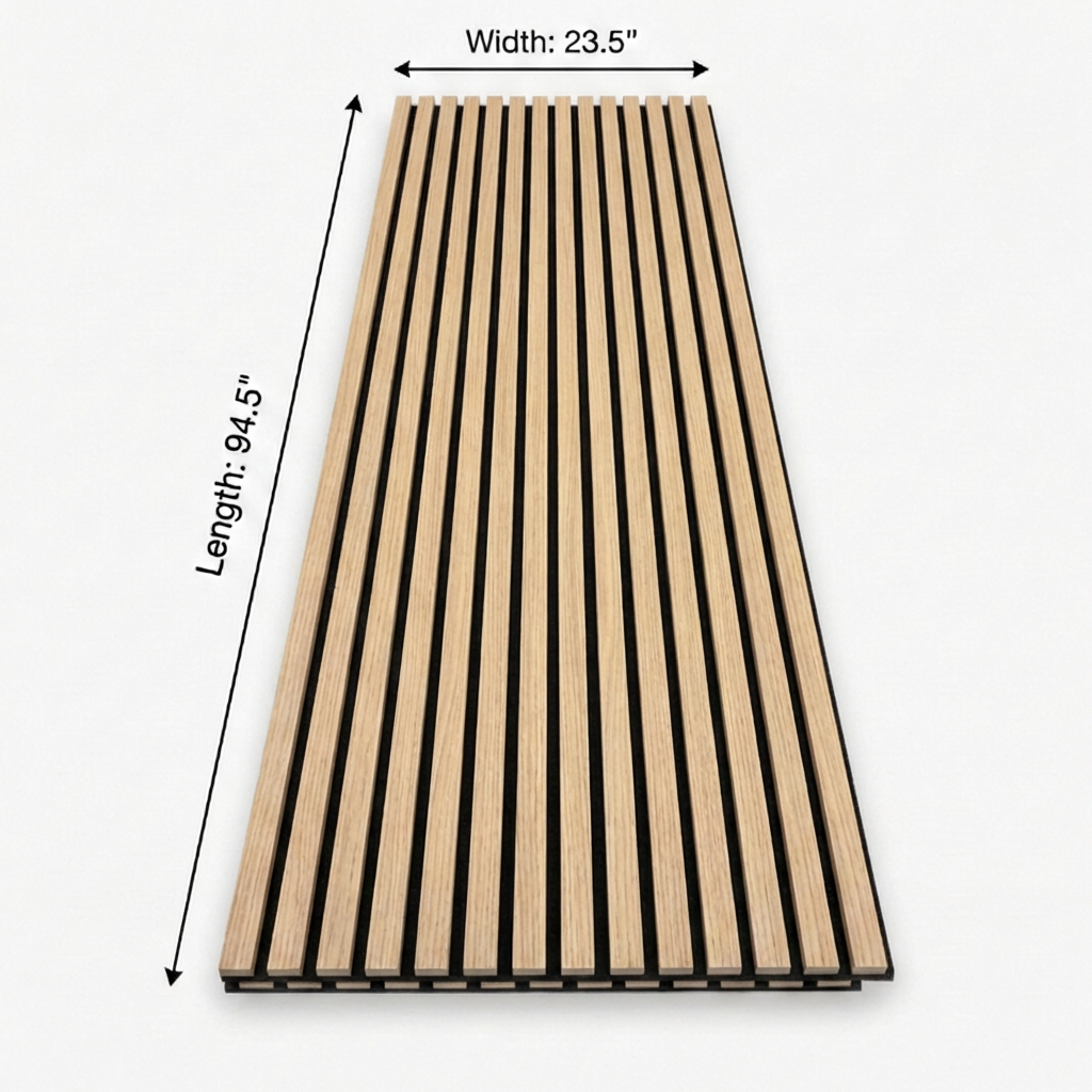 Royal Oak Acoustic Wood Slat Wall Panel | Premium 3-Sided Veneer | Sound-Absorbing Secondary image