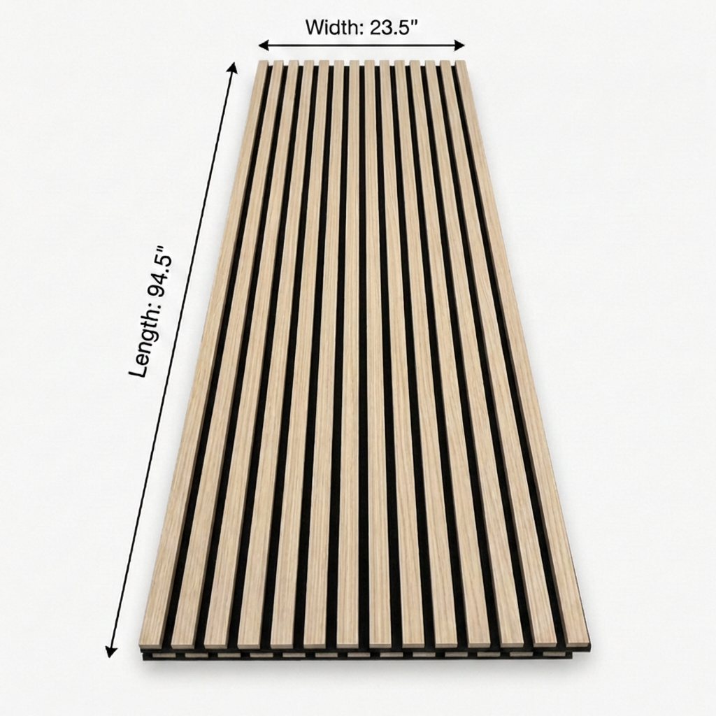 Light Oak Acoustic Wood Slat Wall Panel | Premium 3-Sided Veneer | Sound-Absorbing Secondary image