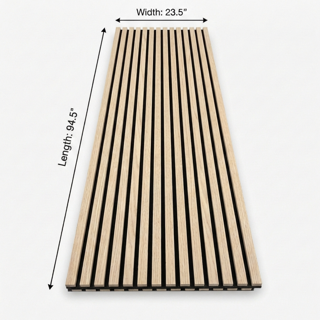 Oak Acoustic Wood Slat Wall Panel | Premium 3-Sided Veneer | Sound-Absorbing Secondary image