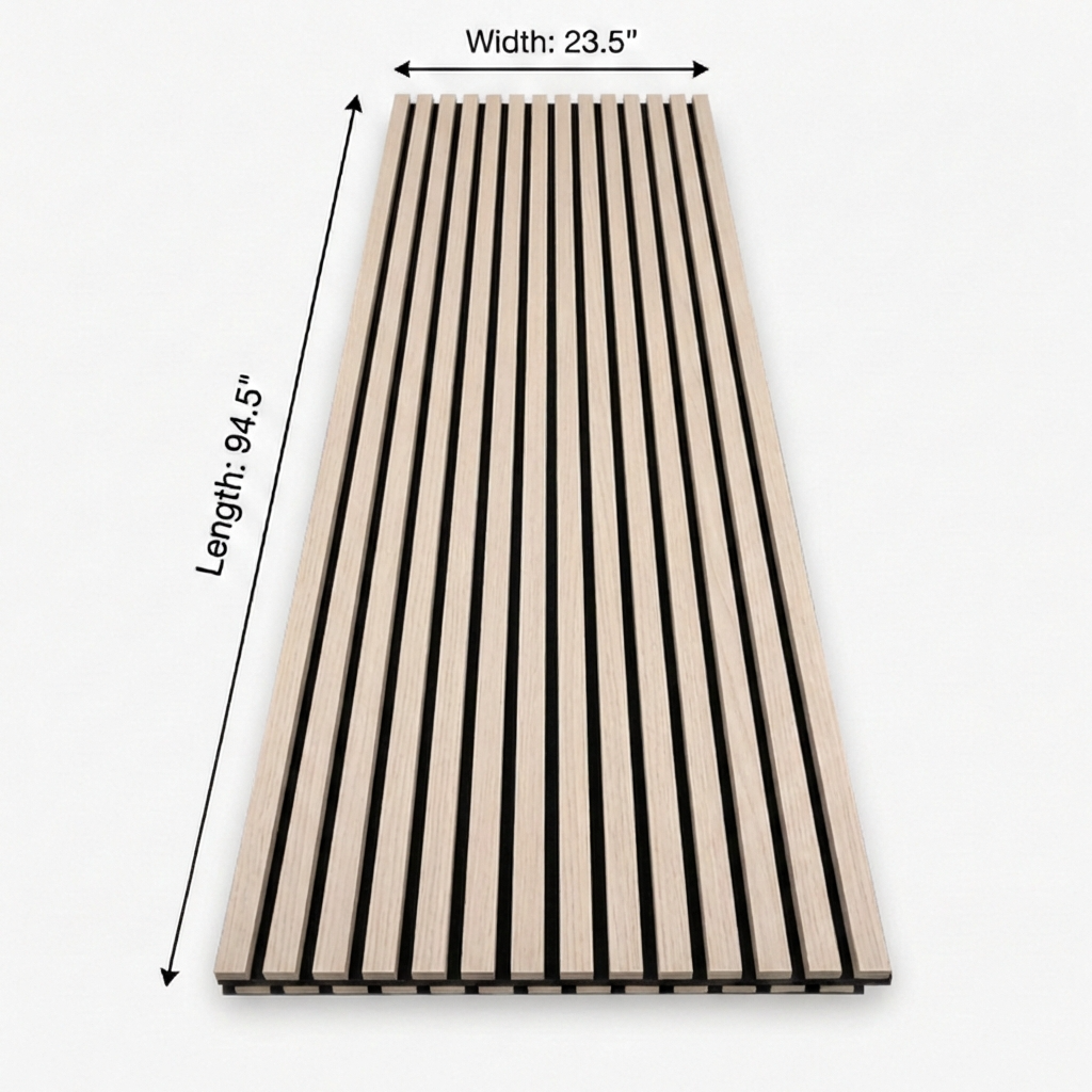 Natural Oak Acoustic Wood Slat Wall Panel | Premium 3-Sided Veneer | Sound-Absorbing Secondary image