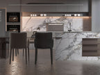 3D White Wave Azure PVC marble wall panel with soft gray and gold veining, waterproof 4x8 ft