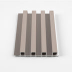 Carbon gray WPC fluted 3D wall panel cross section with hollow core design