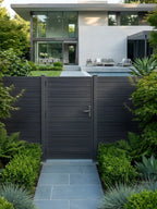 outdoor aluminum fence gate full privacy solid panel 4x6