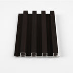 Walnut Ink WPC fluted 3D wall panel with dark wood grain finish