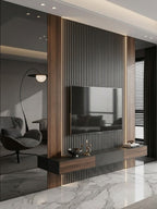 Black Mirror Wood Veneer Panel – 9x4 ft, 8 mm, Fireproof, Waterproof & Scratch-Resistant