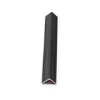 Black timber WPC corner trim for fluted 3D wall panels