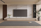 Living room TV wall with Caramel Vein marble PVC wall panels