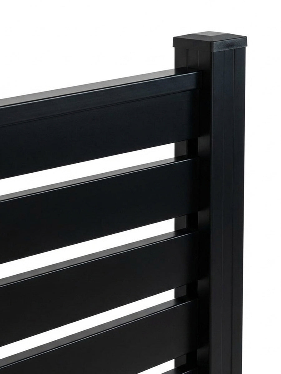 Outdoor black aluminum fence 6x6 semi privacy style strong and weather resistant
