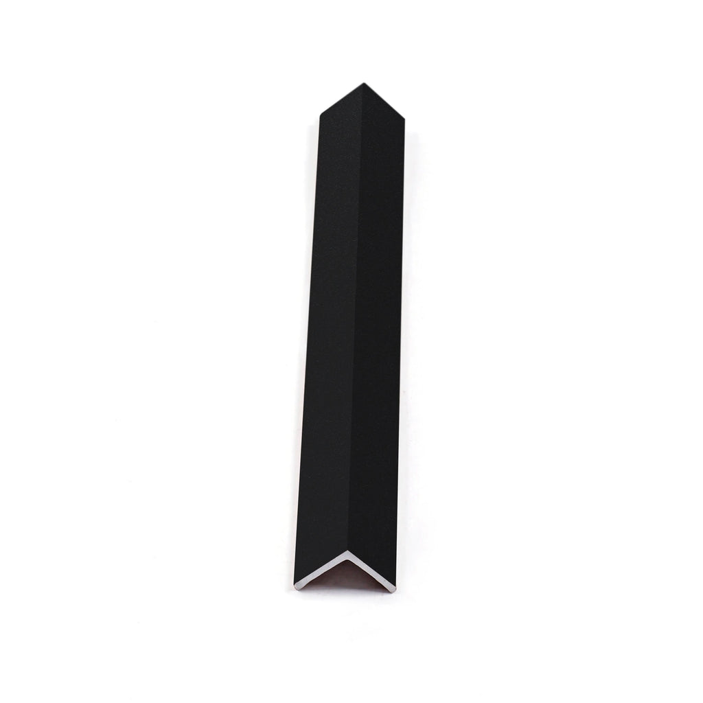 Luxe Noir black WPC fluted wall panel corner trim end cap close-up