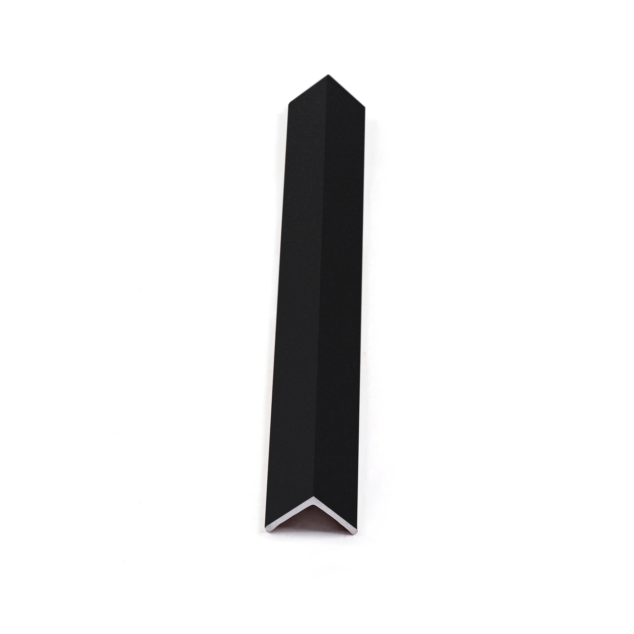 Luxe Noir black WPC fluted wall panel corner trim end cap close-up