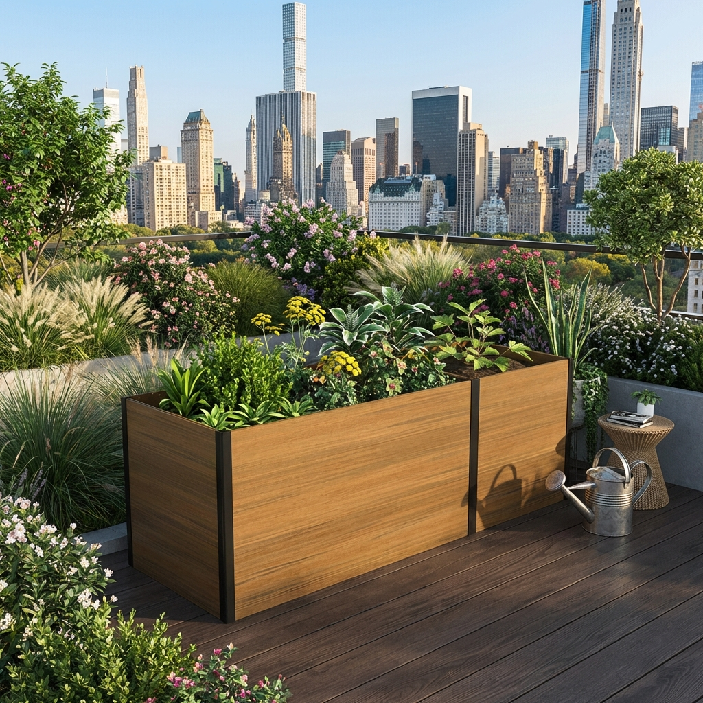 Aluminum corner detail modular raised garden bed Main image