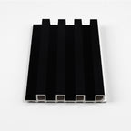 Luxe Noir black WPC fluted 3D wall panel with modern vertical groove design