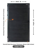 Single WPC fence gate in black color 3x6 ft durable composite garden gate