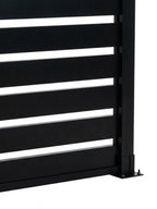 Black aluminum semi privacy fence panel 6x6 ft sleek modern residential fencing
