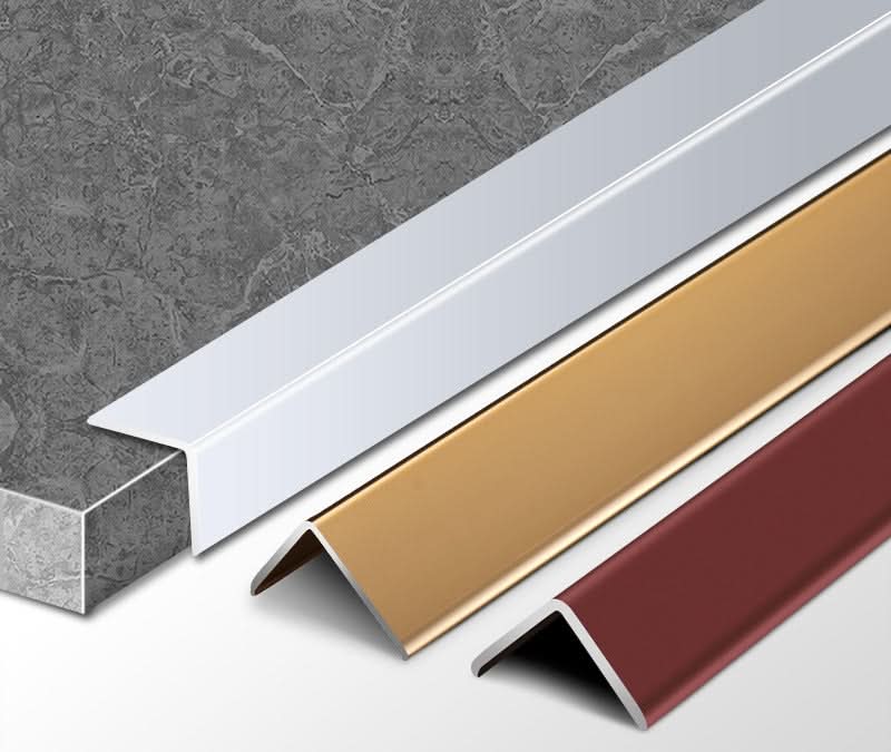 Aluminum L trims for wall panels in white, gold, and bronze finishes for clean edge protection