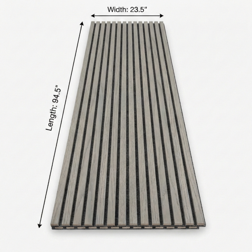 Ash Gray Acoustic Wood Slat Wall Panel | Premium 3-Sided Veneer | Sound-Absorbing Secondary image