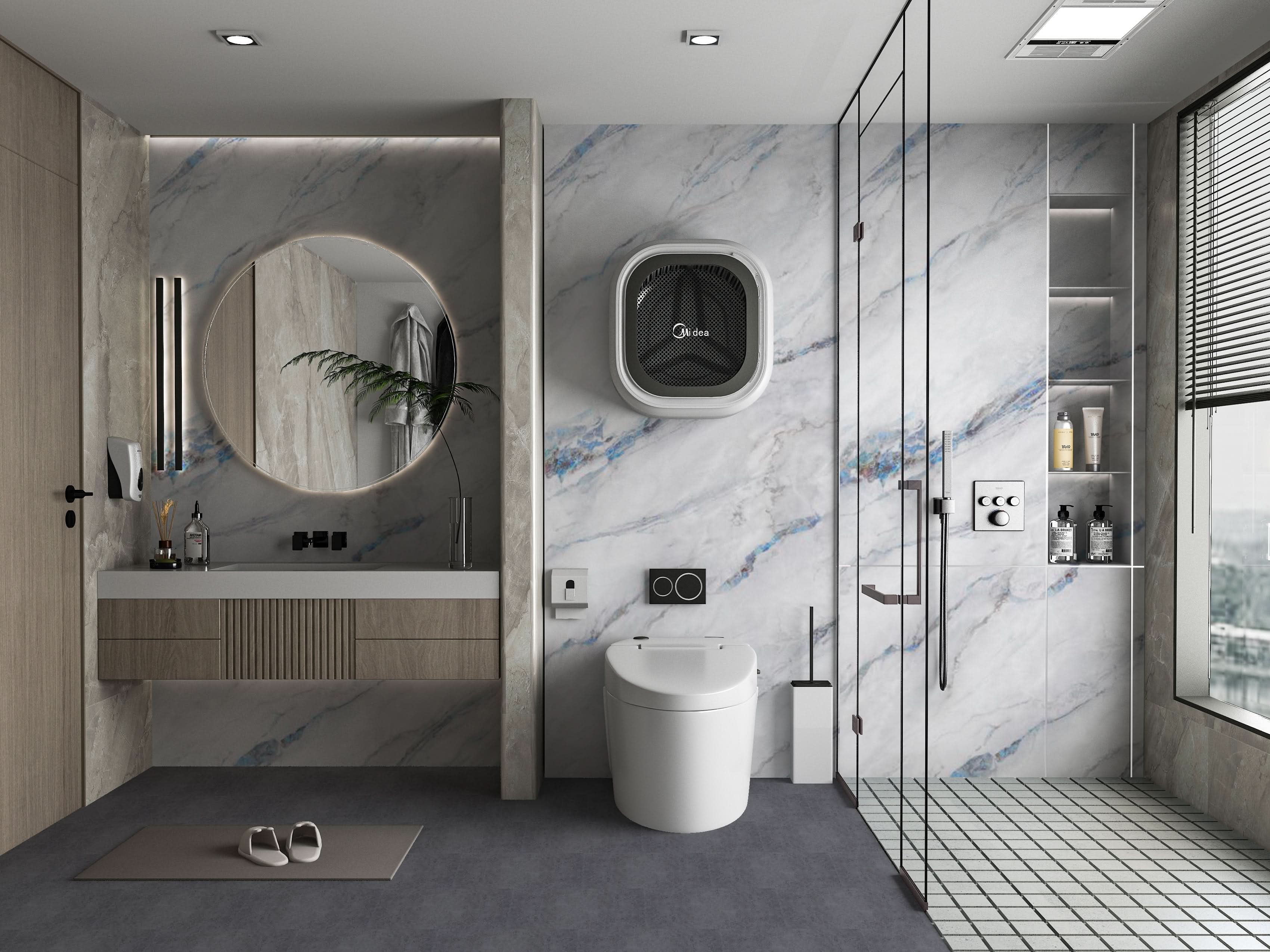 3D Bluewave PVC Marble Sheets UV Protected | Waterproof | 4x8 ft (32 sq. ft) Secondary image