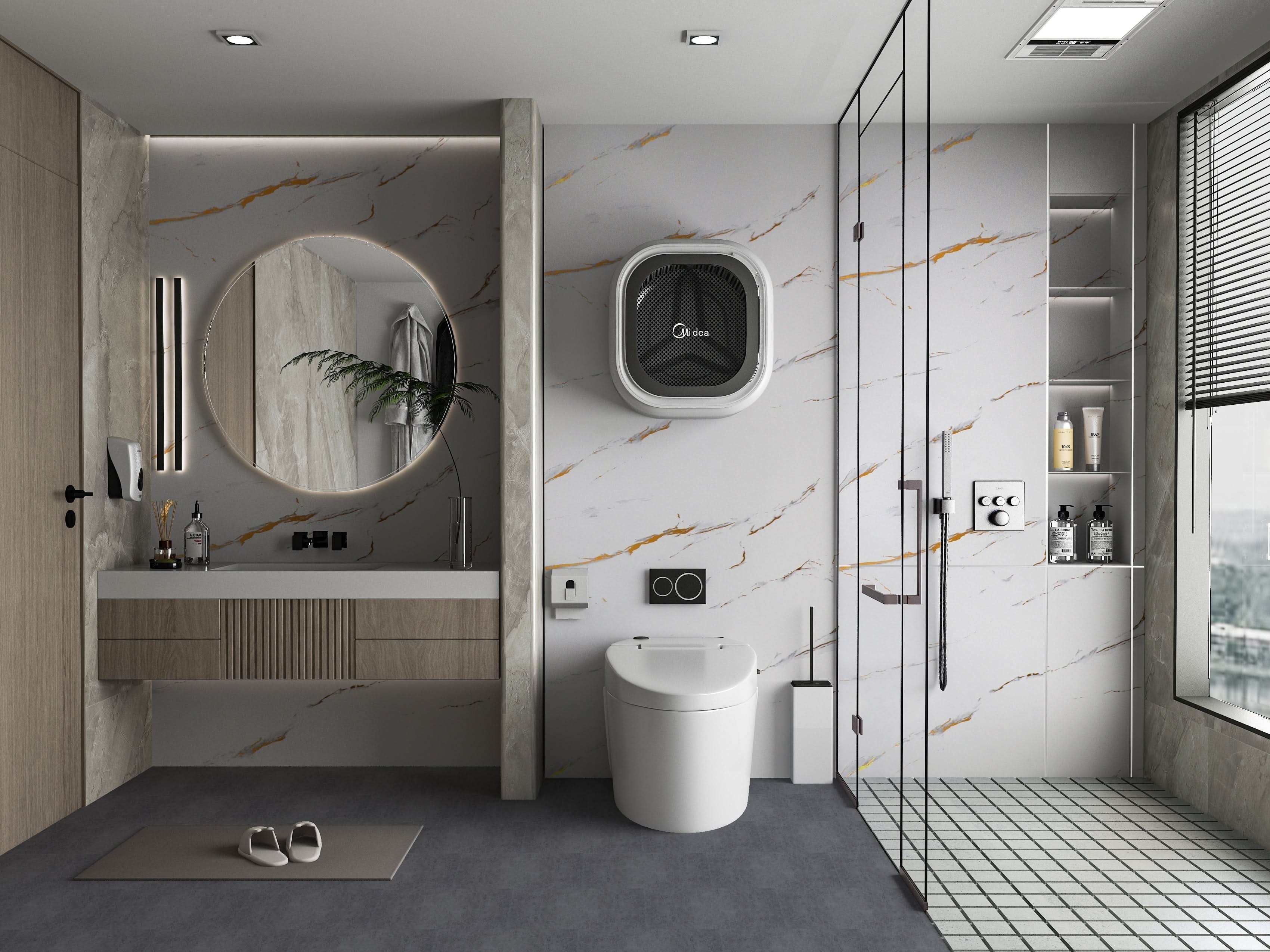 Caramel Vein PVC Marble PVC Wall Panel - Waterproof (4x8 ft, 32 sq. ft) Secondary image