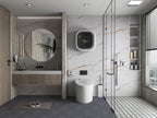 Bathroom with Caramel Vein marble PVC wall panels featuring warm gold accents