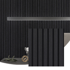 African ebony wood slat acoustic wall panels with black felt backing