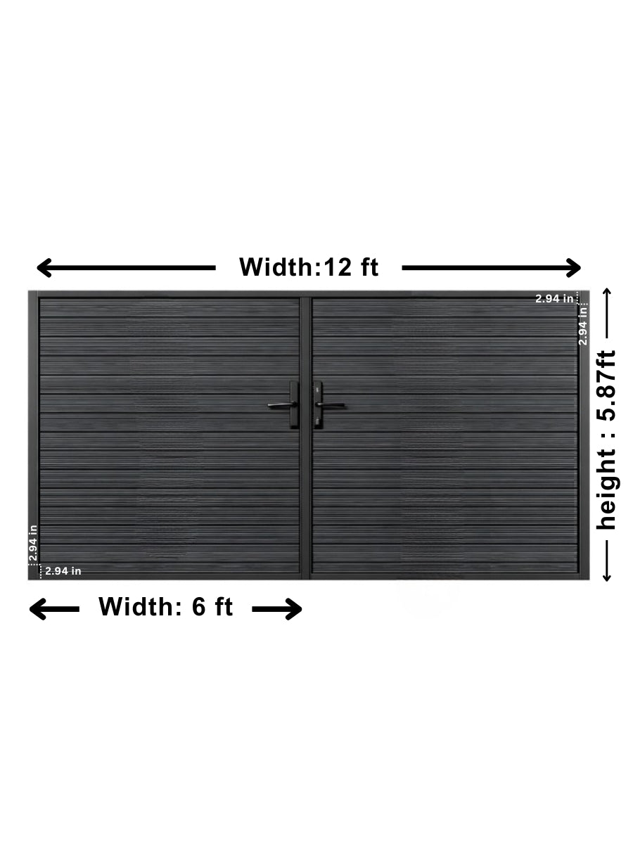 Aluminum Premium Fence Gate 12x6 – Modern, Heavy Duty, Full Privacy Secondary image