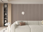 Living room accent wall with carbon gray WPC fluted 3D wall panels