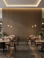 decorative fluted wall panels for cafe and restaurant walls