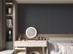 Silver Gray Metallic WPC fluted wall panel used as bedroom accent wall