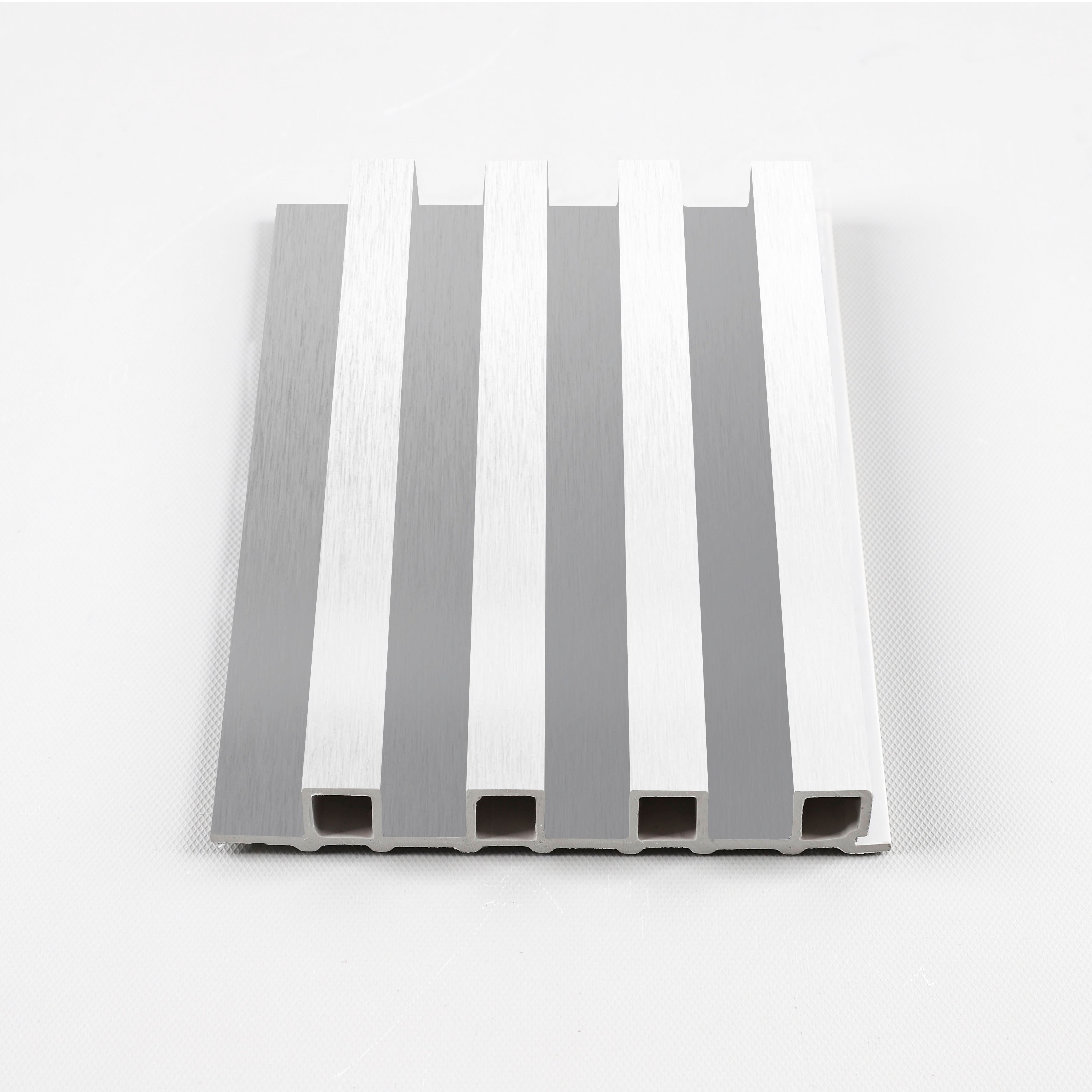 White Linen WPC fluted 3D wall panel with light textured finish Main image