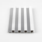 White Linen WPC fluted 3D wall panel with light textured finish