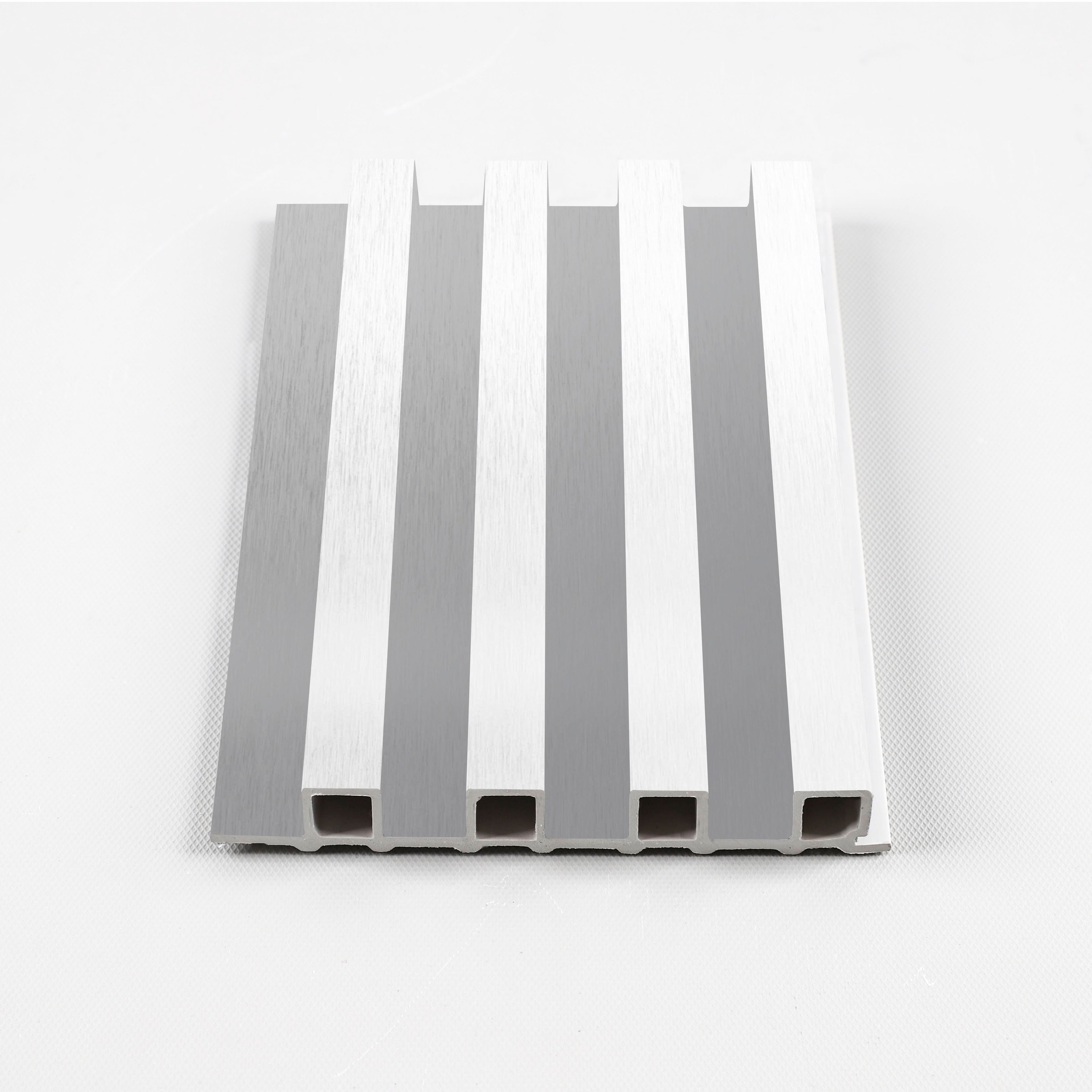 White Linen WPC fluted 3D wall panel with light textured finish
