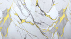 White gold marble PVC wall panel texture with soft gray veining and luxury gold accents